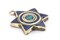 The Bead Chest Nepali Star of David Pendant: Authentic Ethnic Judaica Brass Charm Inlaid with Stone for DIY Necklace and Jewelry (Blue & Turquoise)